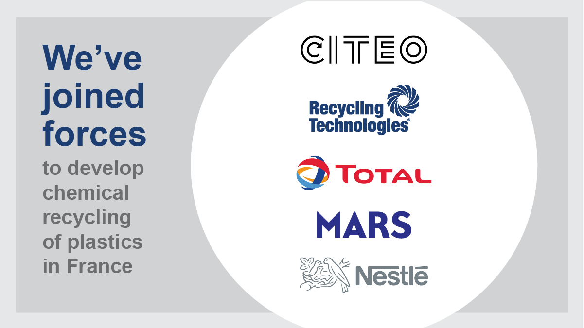 Featured image for Citeo, Total, Recycling Technologies, Mars and Nestlé Join Forces to Develop Chemical Recycling of Plastics in France